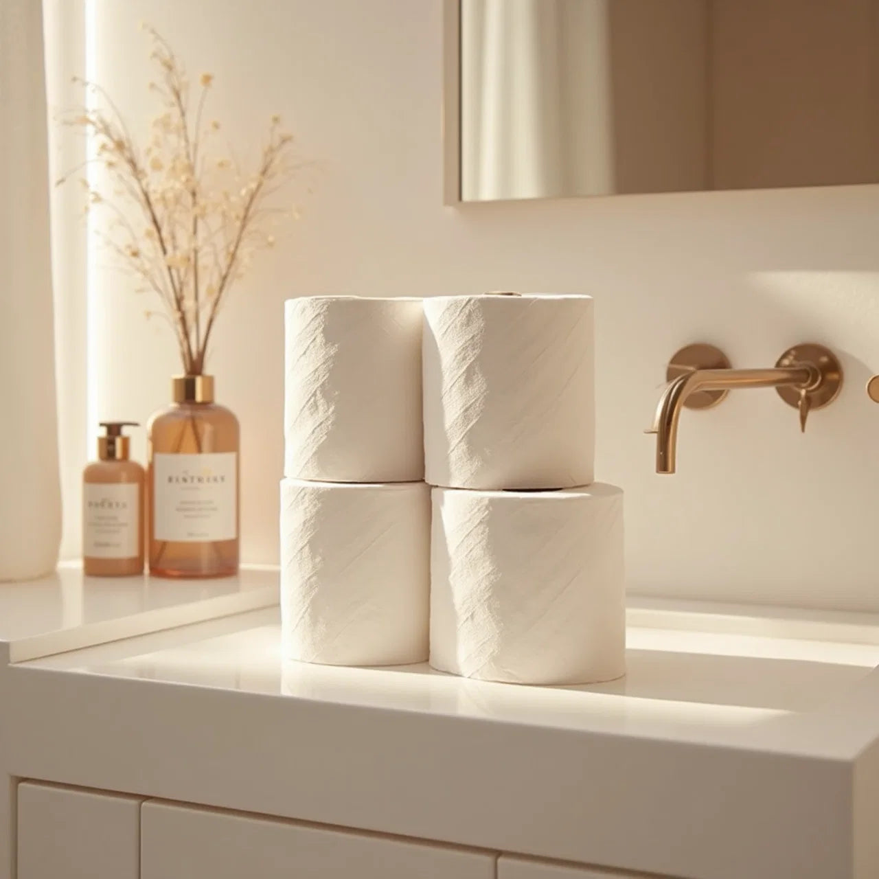 Bliss tissue Quilted 3 Ply Luxury Toilet & Bathroom Tissue 4 Rolls (1 Pack)